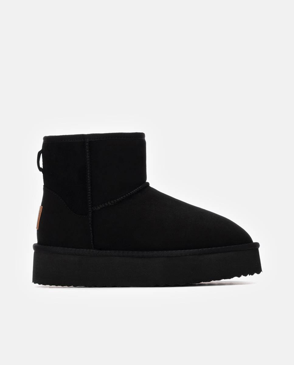 Botines con pelo de mujer australianos con plataforma - Xti - Negro Negro-1