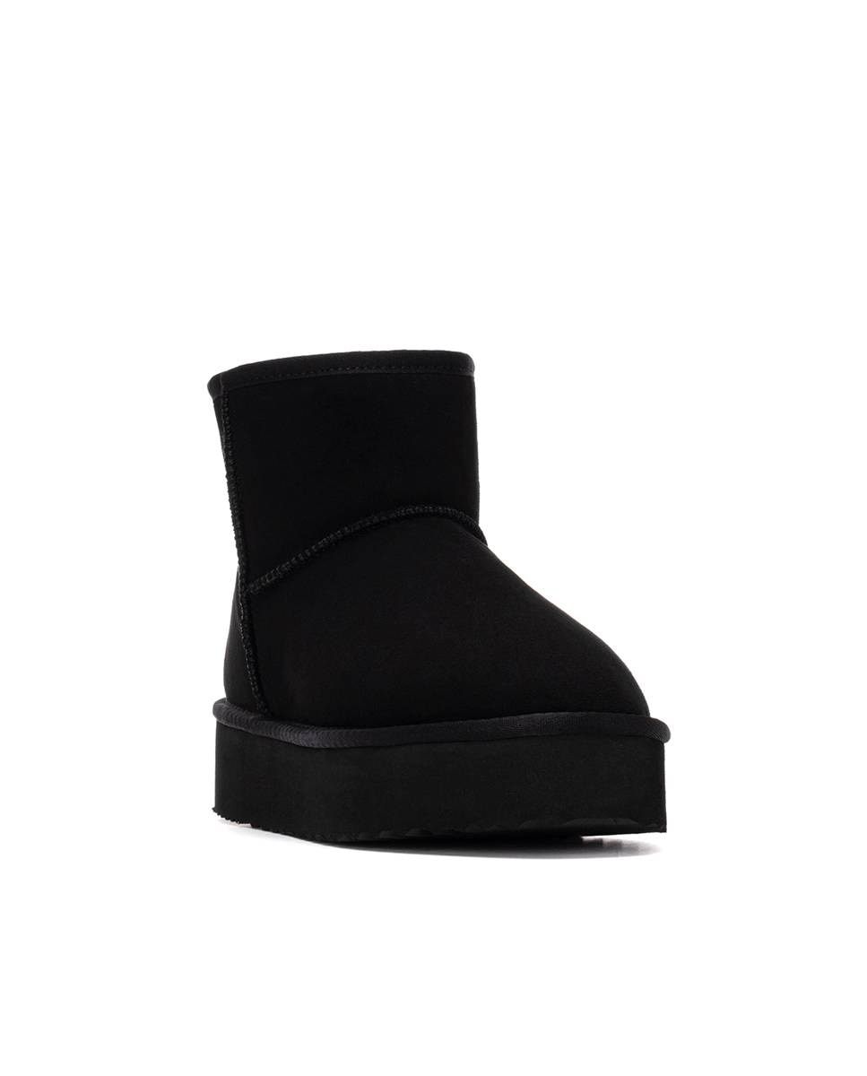 Botines con pelo de mujer australianos con plataforma - Xti - Negro Negro-3
