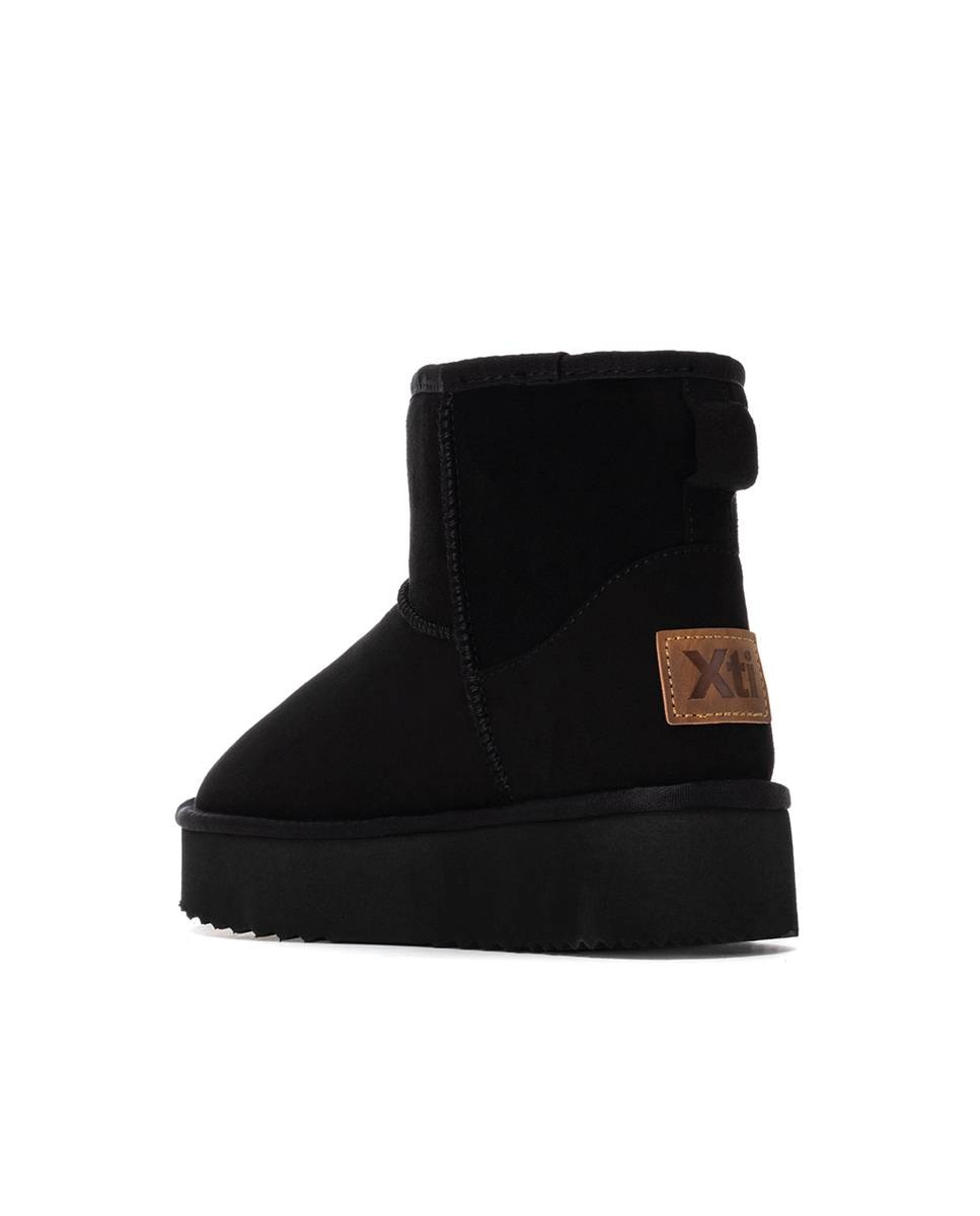 Botines con pelo de mujer australianos con plataforma - Xti - Negro Negro-4