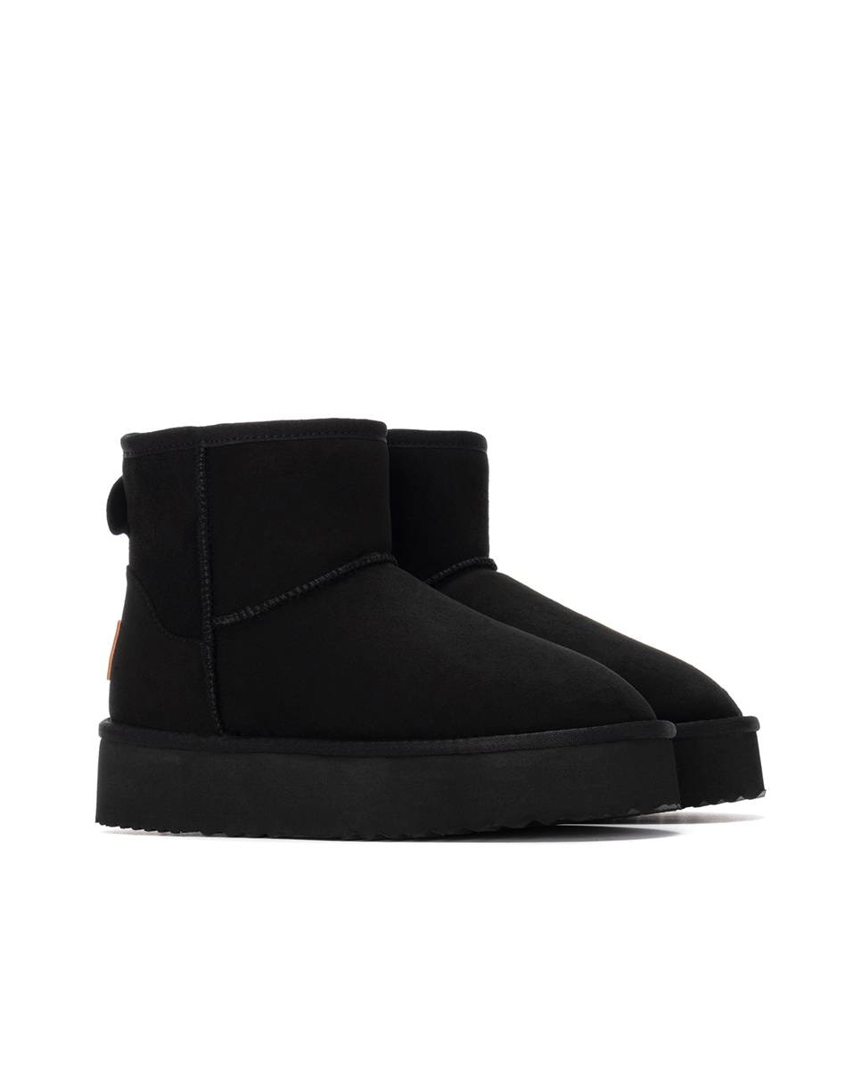Botines con pelo de mujer australianos con plataforma - Xti - Negro Negro-5