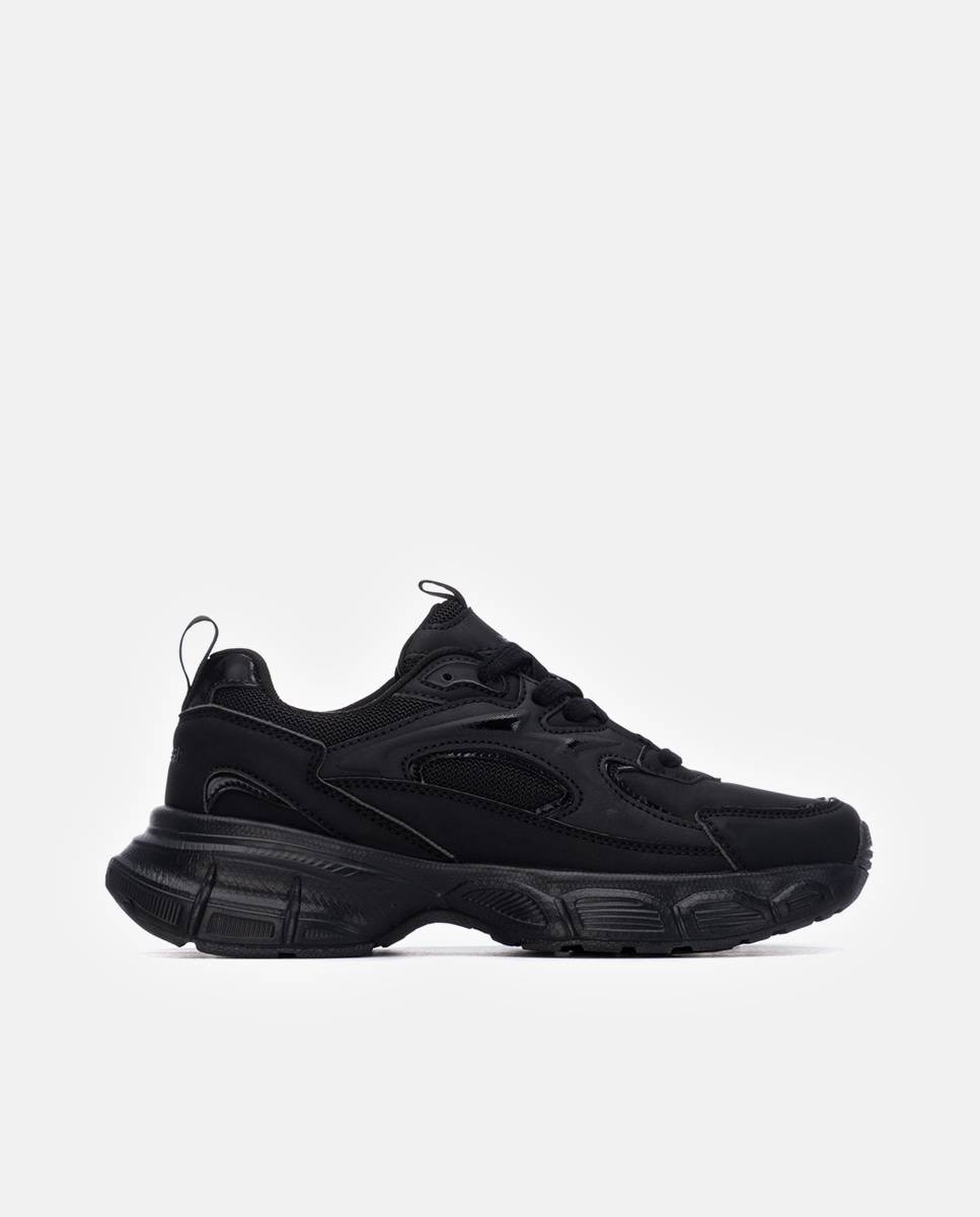Zapatilla de mujer con cordones - Refresh - Negro Negro-1