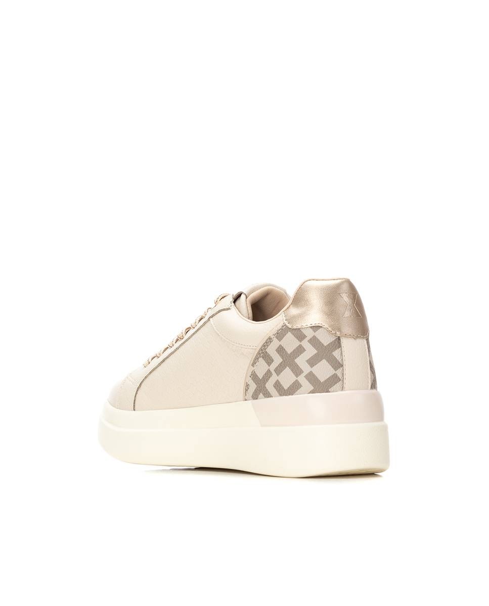 Zapatilla de mujer con cordones - Xti - Beige Beige-4