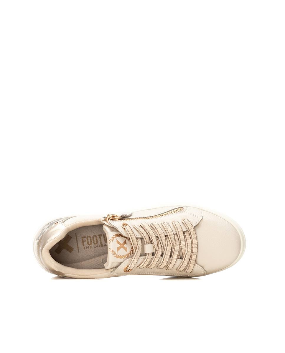 Zapatilla de mujer con cordones - Xti - Beige Beige-6