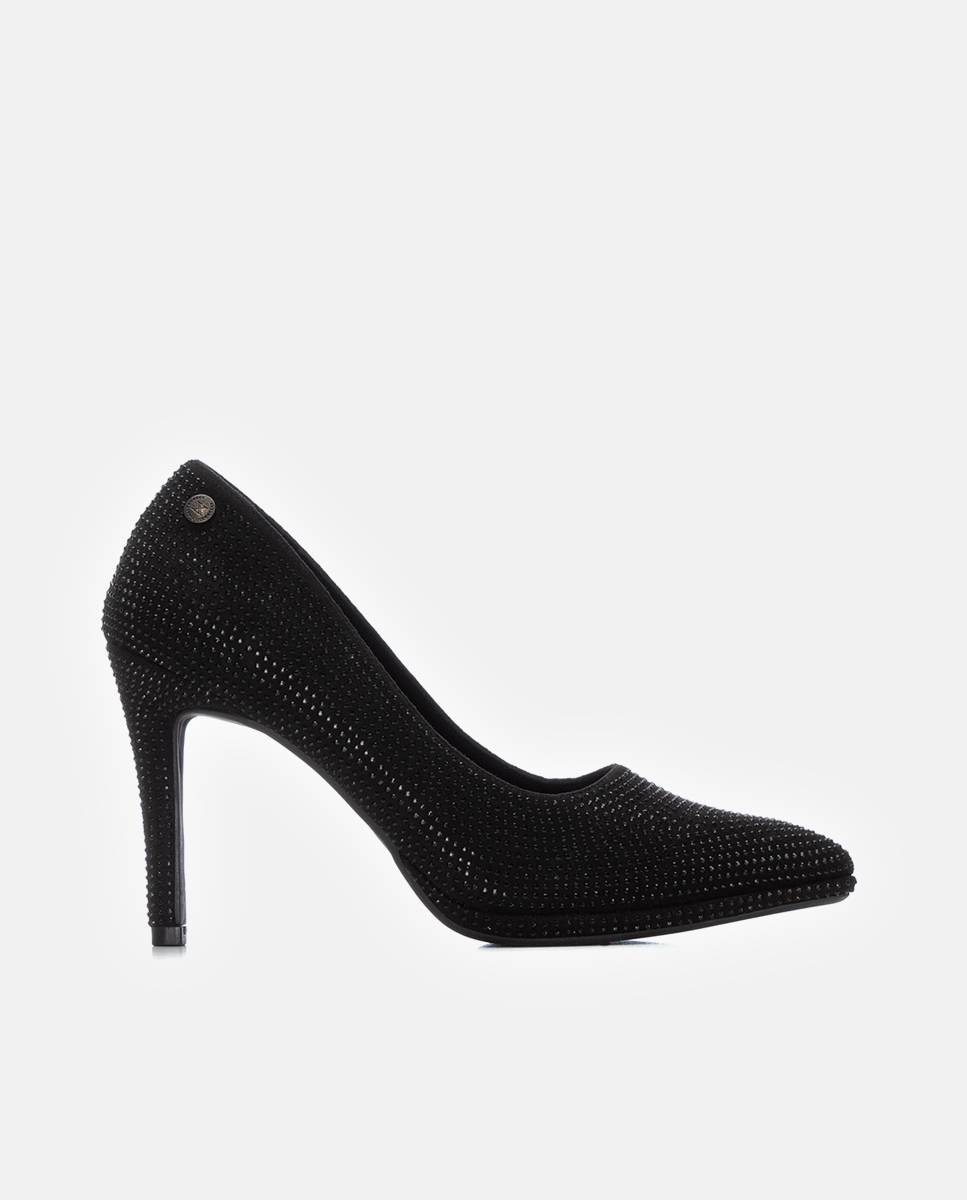 Xti - Zapatos de salón de mujer con tacón alto y glitter decorativo.