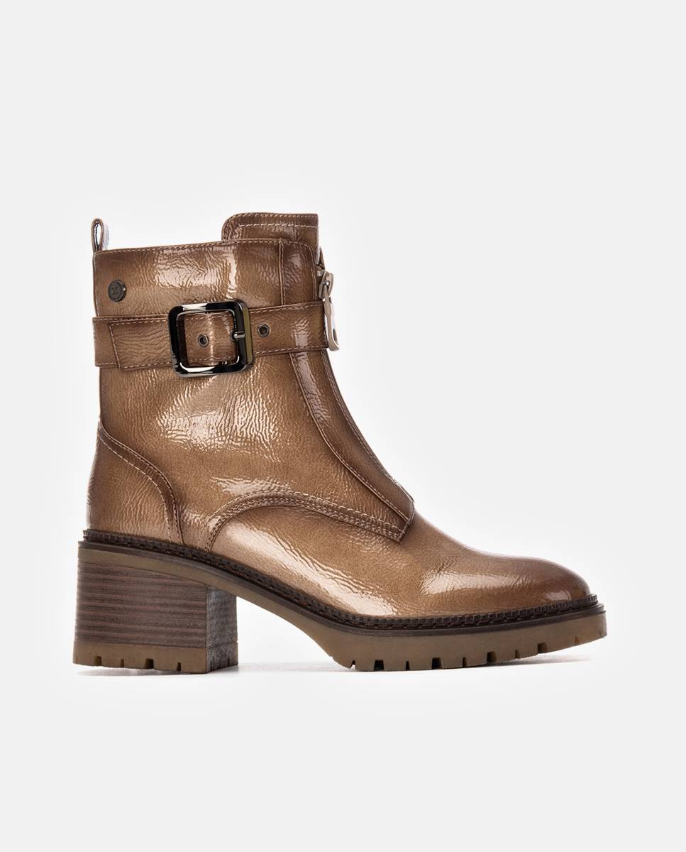 Botines básicos de mujer con cremallera - Xti - Beige Beige-1