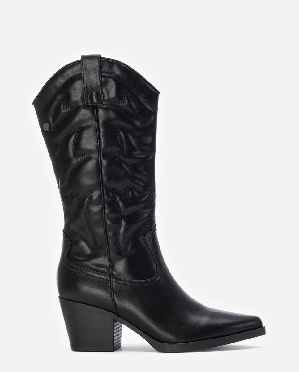 Bota de mujer cowboy metalizada - Xti - Negro Negro-1