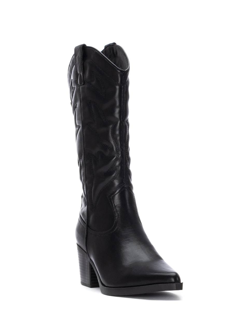 Bota de mujer cowboy metalizada - Xti - Negro Negro-3
