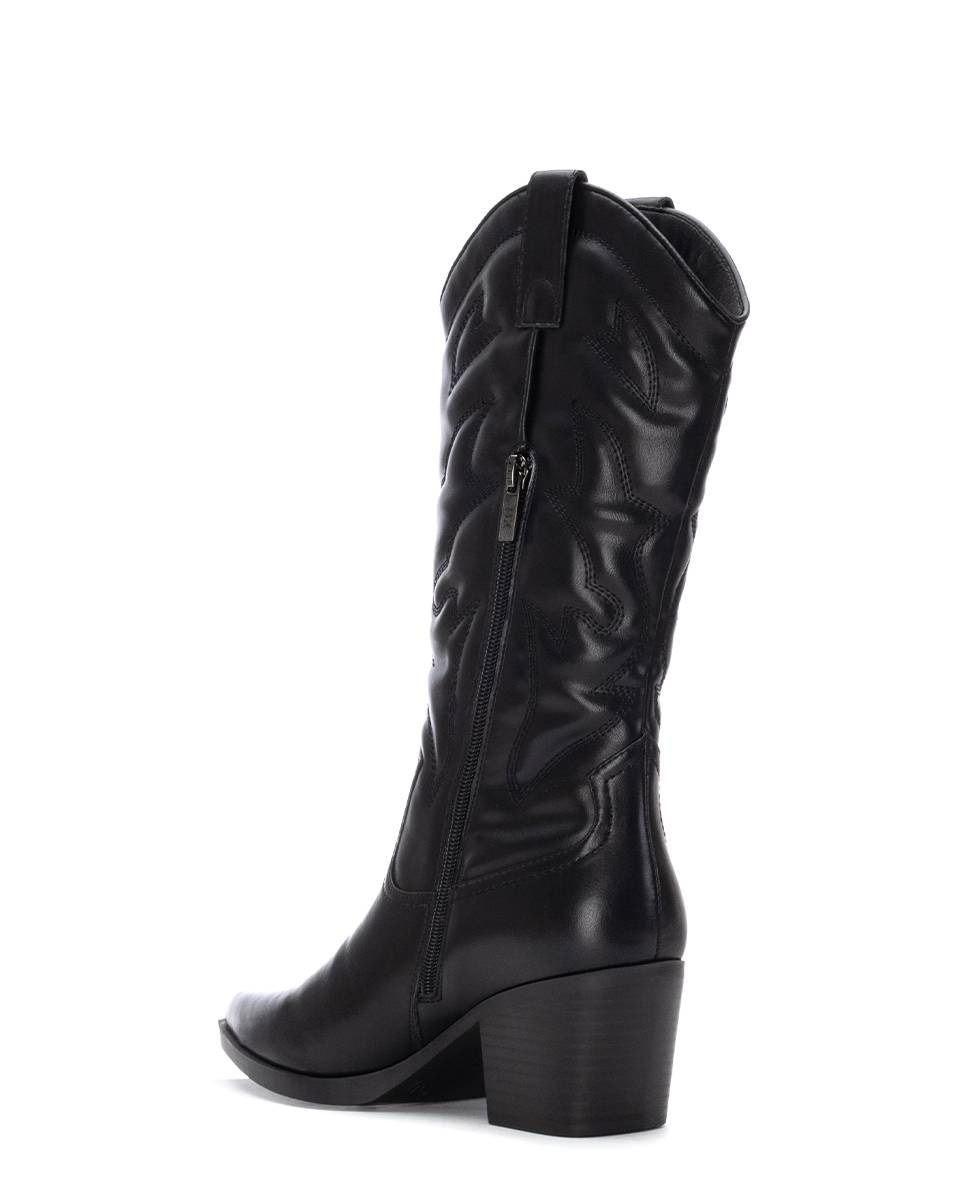 Bota de mujer cowboy metalizada - Xti - Negro Negro-4