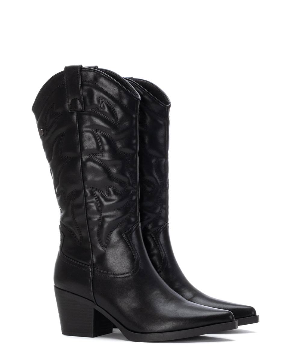 Bota de mujer cowboy metalizada - Xti - Negro Negro-5