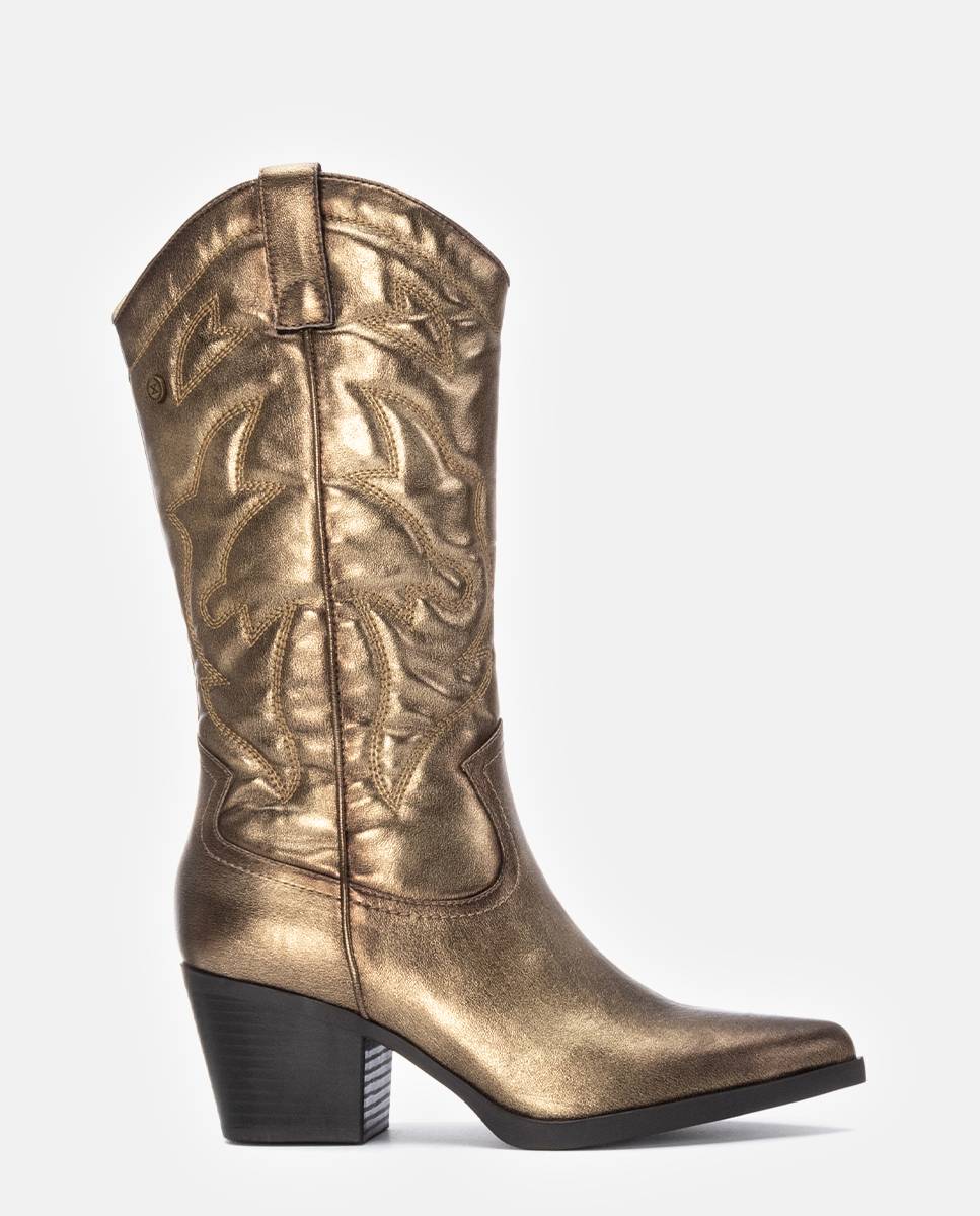 Bota de mujer cowboy metalizada - Xti - Oro Oro-1
