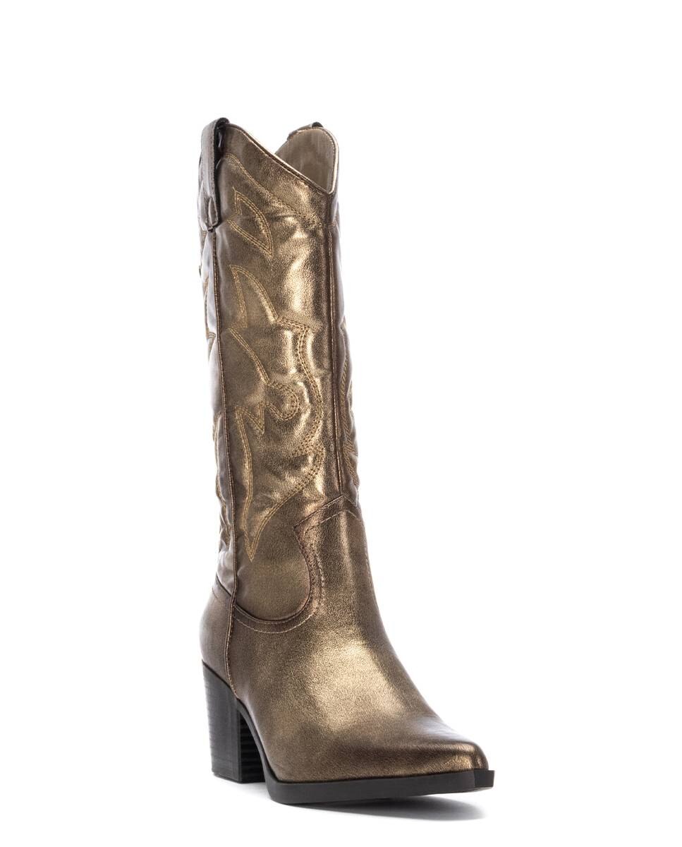 Bota de mujer cowboy metalizada - Xti - Oro Oro-3