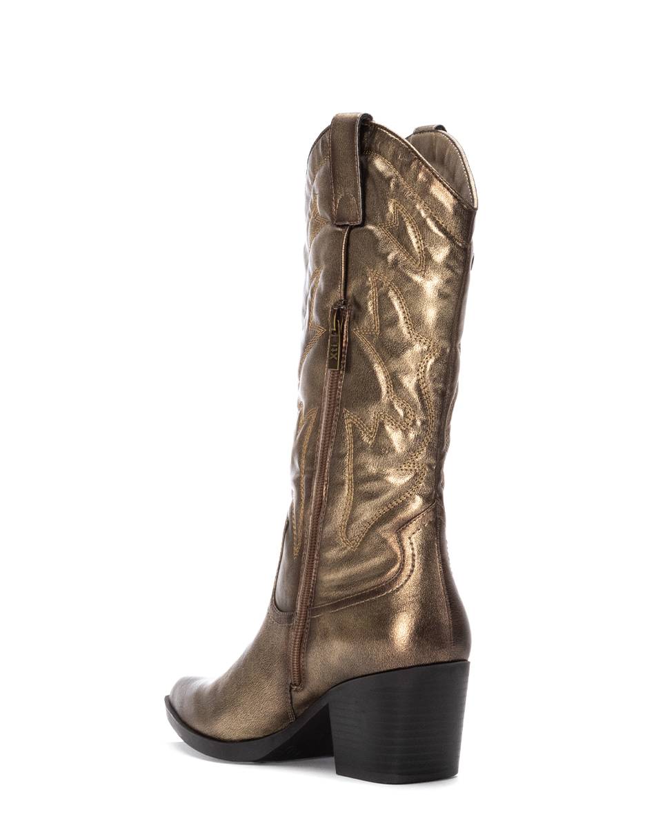 Bota de mujer cowboy metalizada - Xti - Oro Oro-4