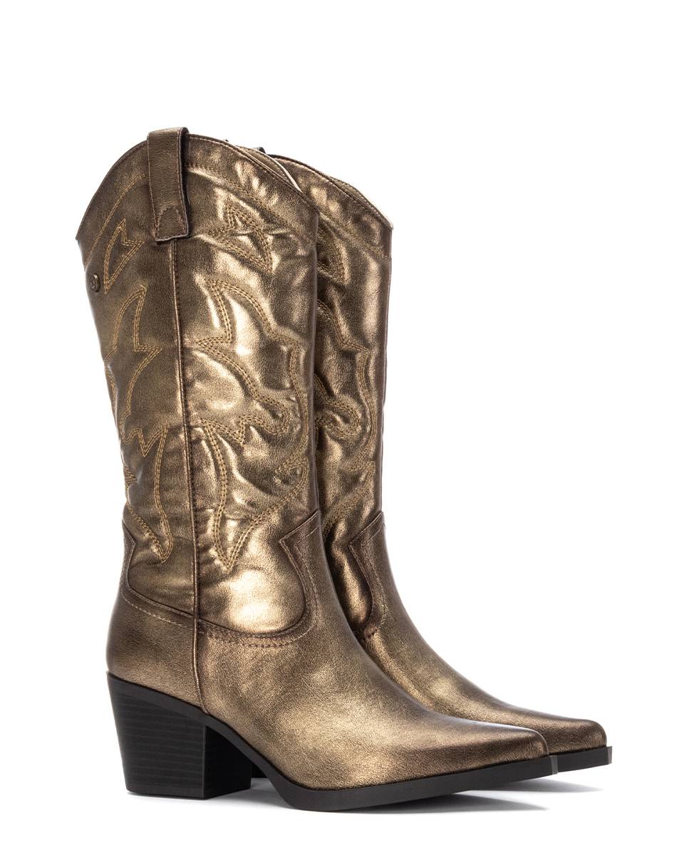 Bota de mujer cowboy metalizada - Xti - Oro Oro-5