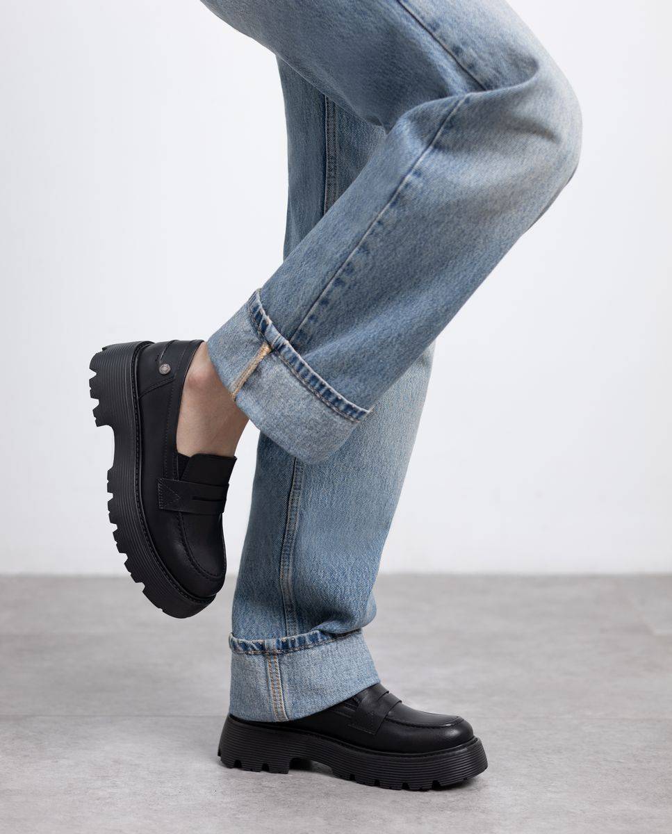 Mocasín de mujer plano - Refresh - Negro Negro-2