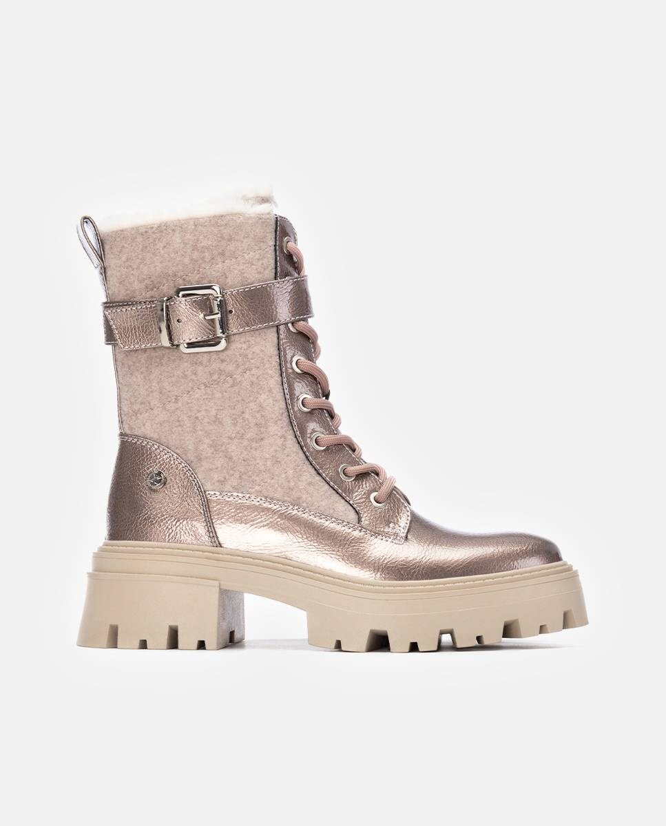 Botines de mujer estilo militar con cordones de charol · Xti · El - Main Image