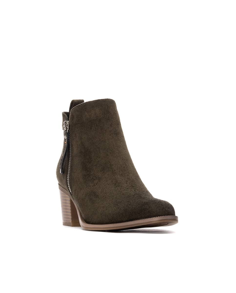 Botines de mujer cowboy con cremallera - Refresh - Kaki Kaki-3