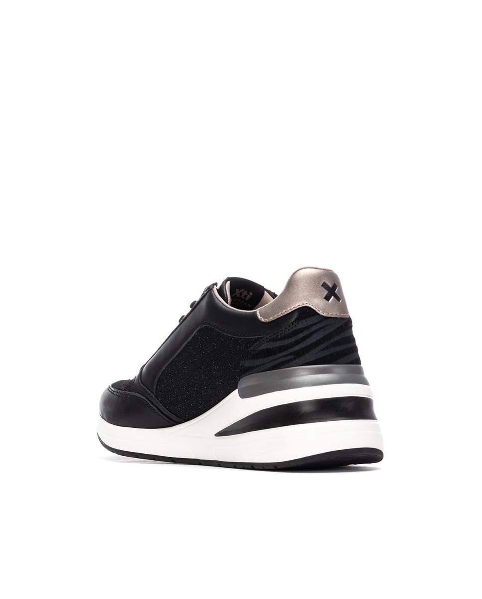 Zapatilla de mujer con cremallera - Xti - Negro Negro-4
