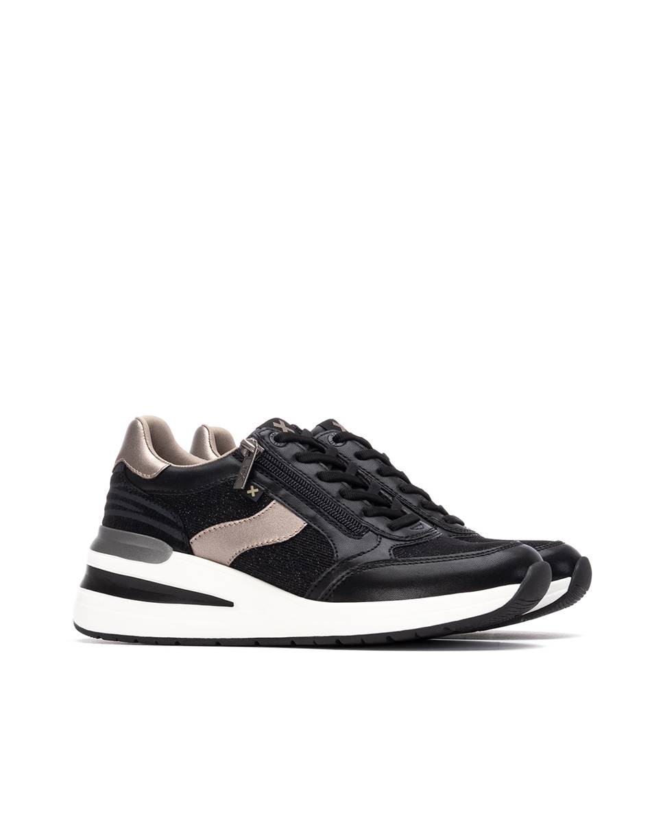 Zapatilla de mujer con cremallera - Xti - Negro Negro-5