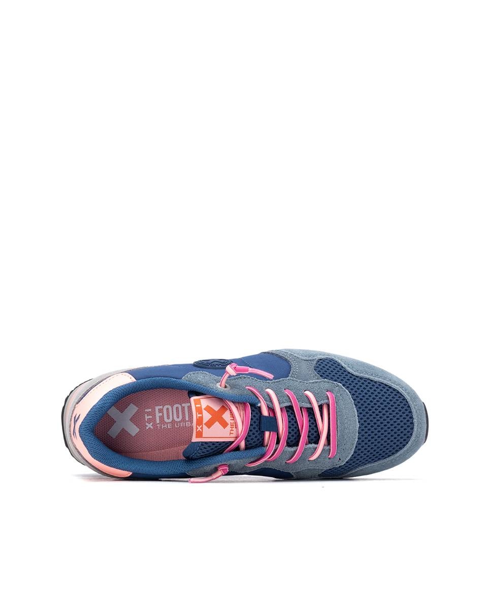 Zapatilla de mujer con cordones - Xti - Azul Azul-5