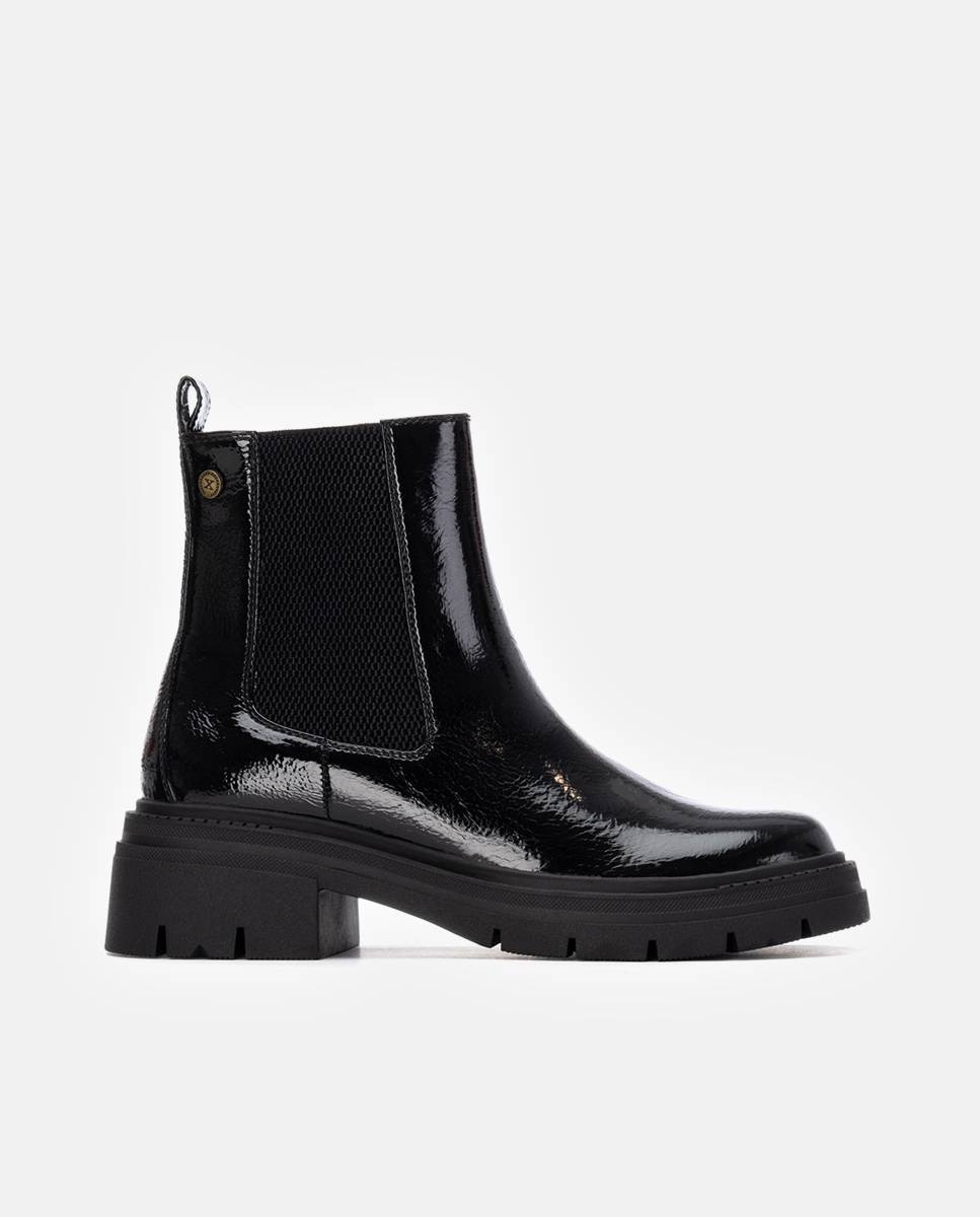 Botín de mujer de charol estilo chelsea - Xti - Negro Negro-1