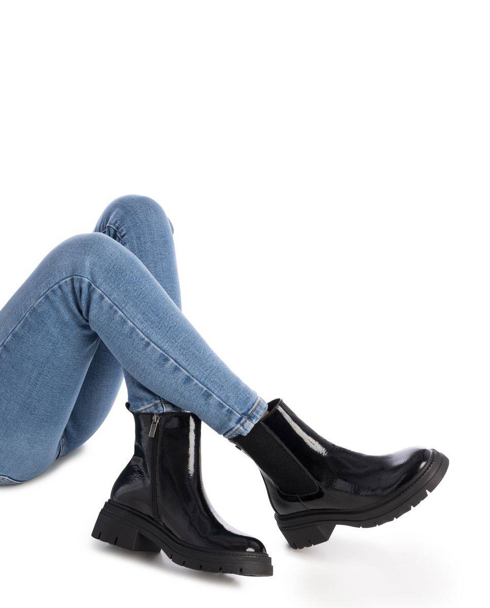 Botín de mujer de charol estilo chelsea - Xti - Negro Negro-2