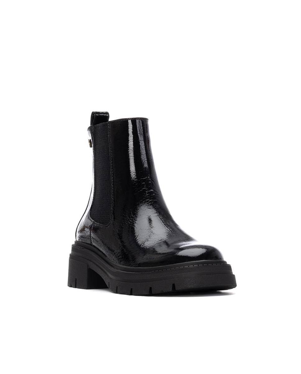 Botín de mujer de charol estilo chelsea - Xti - Negro Negro-3