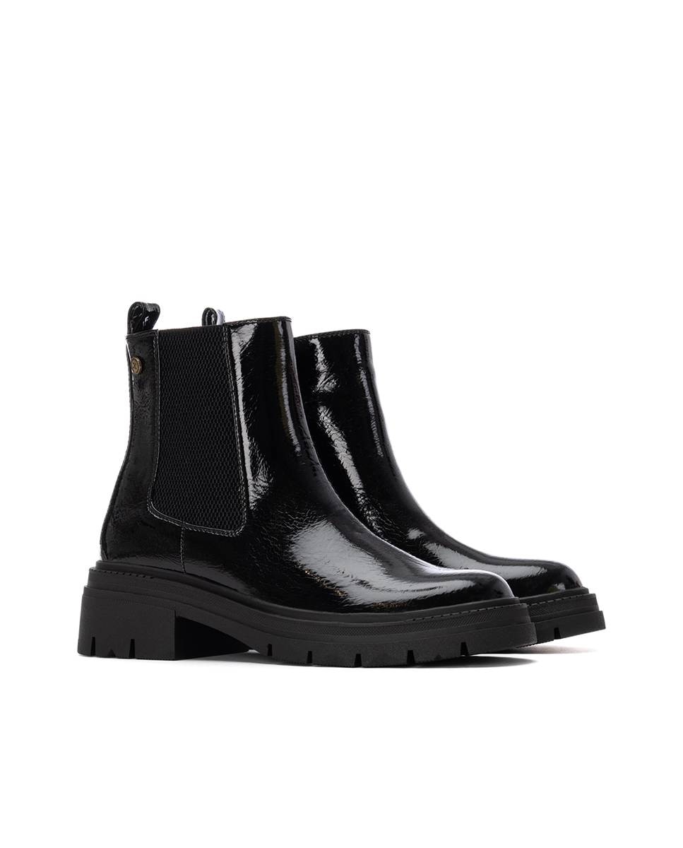 Botín de mujer de charol estilo chelsea - Xti - Negro Negro-5