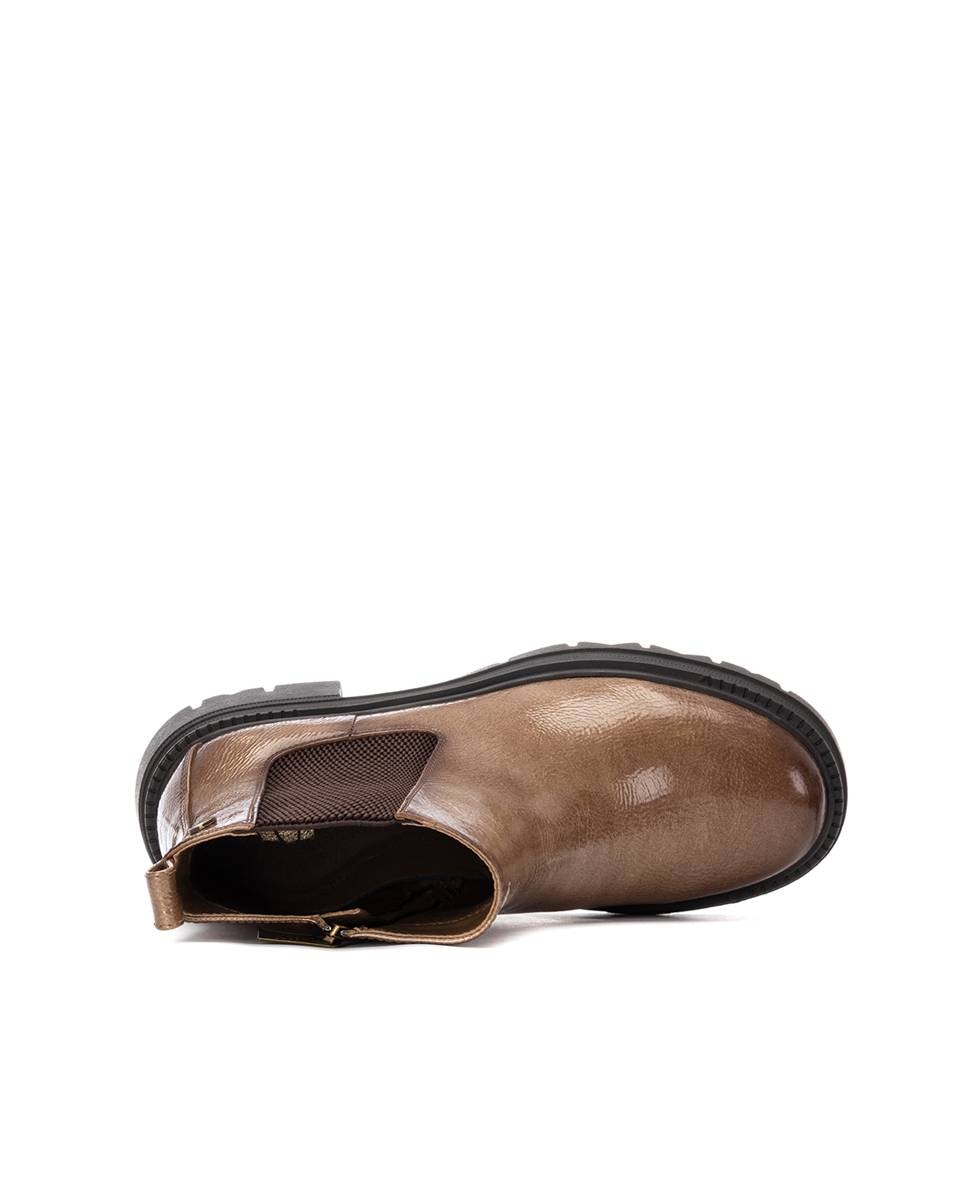 Botín de mujer de charol estilo chelsea - Xti - Beige Beige-8