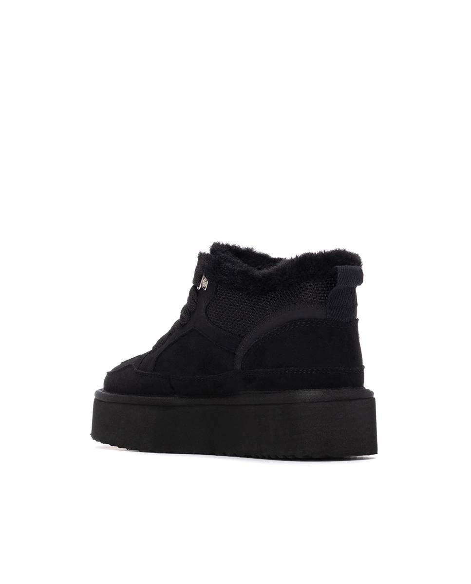 Zapatilla de mujer con cordones y pelo interior - Xti - Negro Negro-2