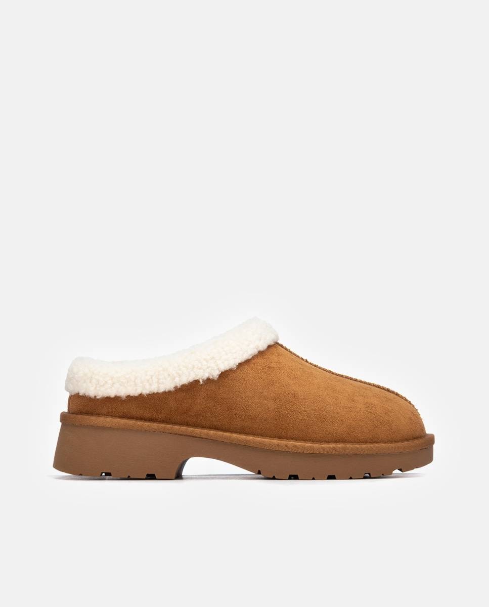 Zapatillas plataforma de mujer con pelo australiano - Xti - Camel Camel-1