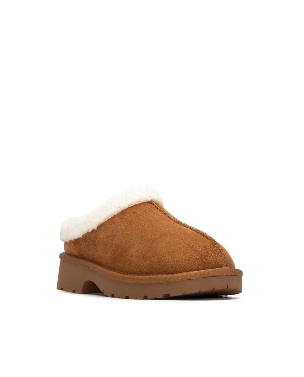 Zapatillas plataforma de mujer con pelo australiano - Xti - Camel Camel-3