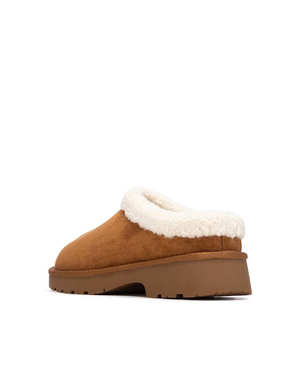 Zapatillas plataforma de mujer con pelo australiano - Xti - Camel Camel-2