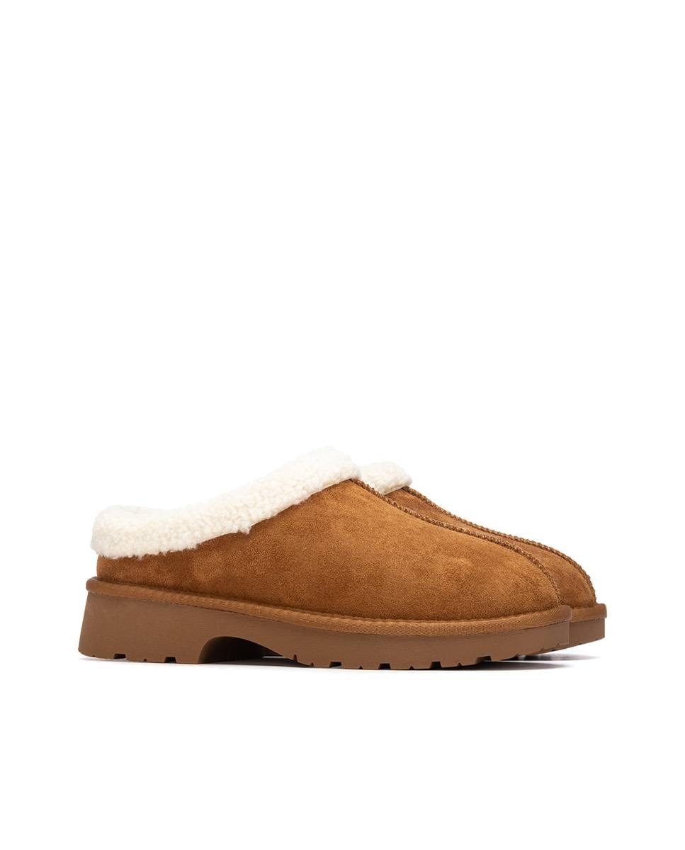 Zapatillas plataforma de mujer con pelo australiano - Xti - Camel Camel-4