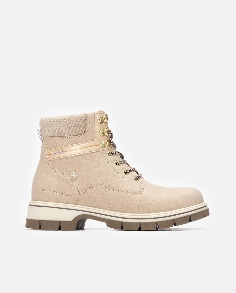 Botines de mujer con cremallera - Xti - Beige Beige-1