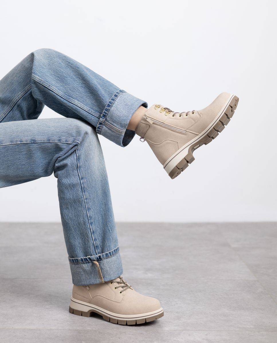 Botines de mujer con cremallera - Xti - Beige Beige-2