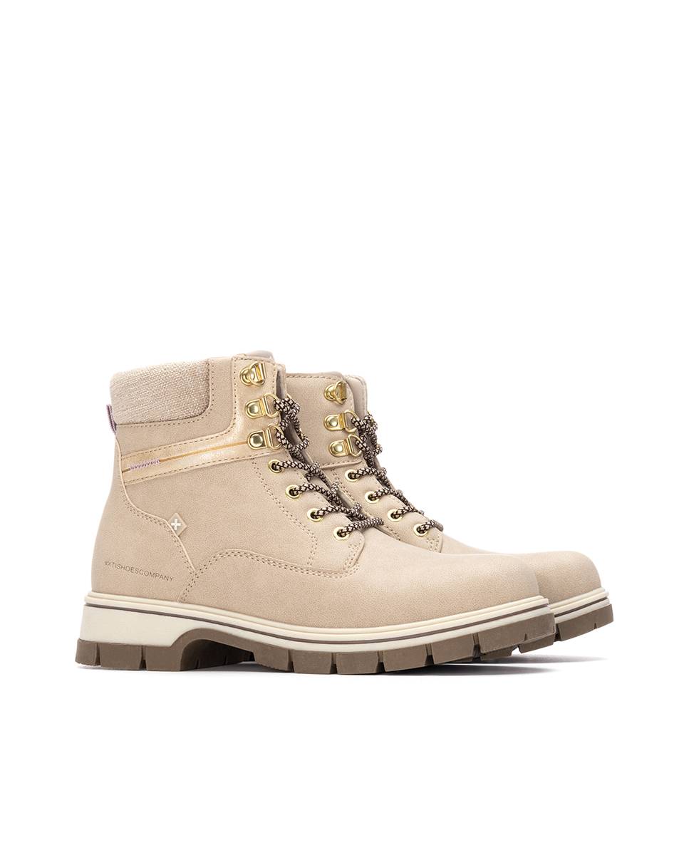 Botines de mujer con cremallera - Xti - Beige Beige-5