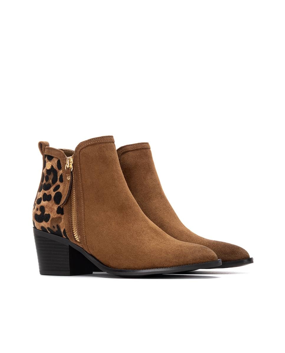 Botines de mujer con cremallera - Xti - Camel Camel-4