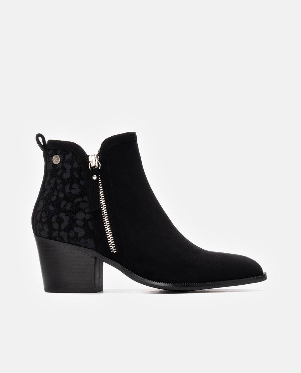 Botines de mujer con cremallera - Xti - Negro Negro-1