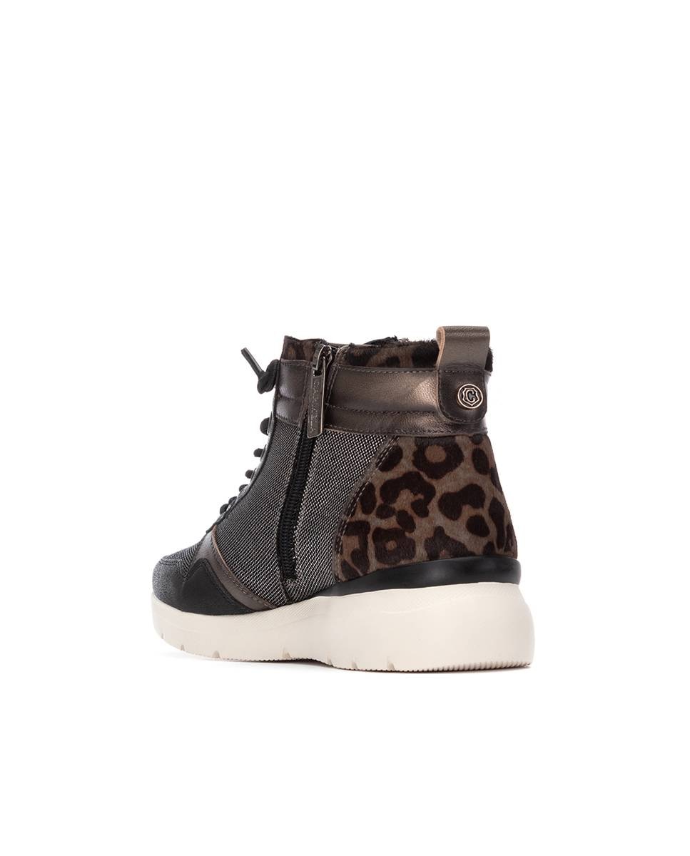 Botines de mujer con cordones de piel - Carmela - Negro Negro-2