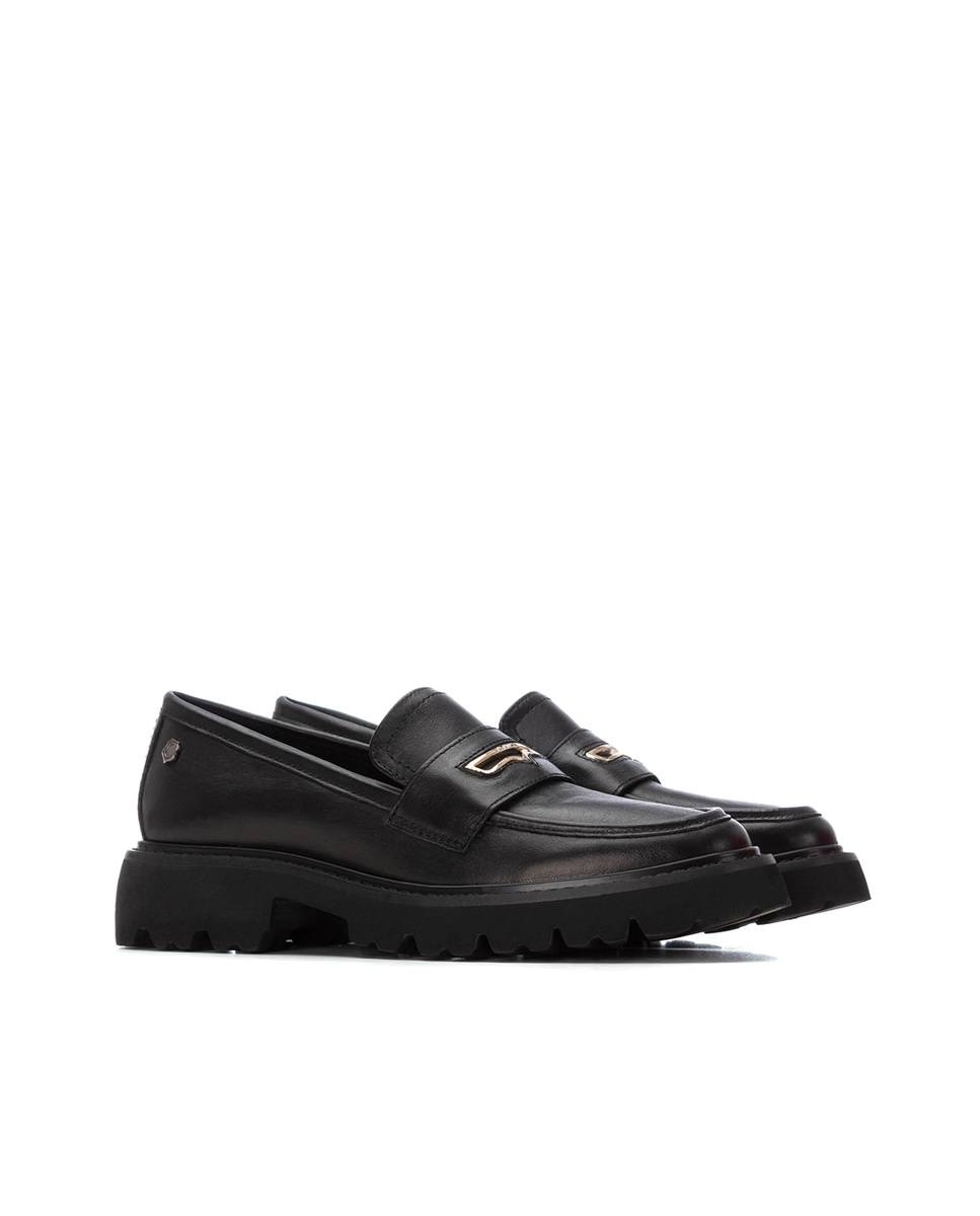 Mocasín de mujer de piel - Carmela - Negro Negro-5
