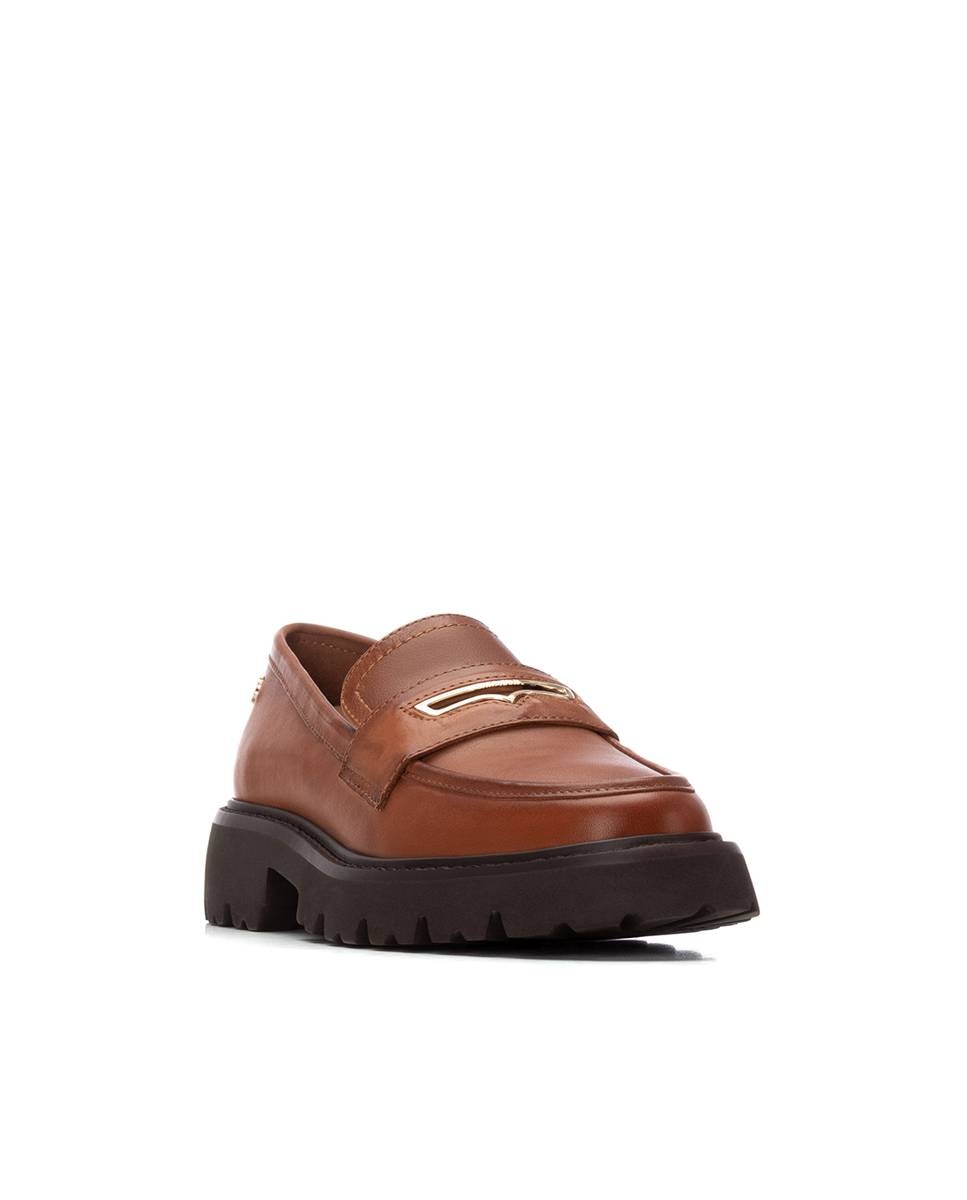 Mocasín de mujer de piel - Carmela - Camel Camel-3