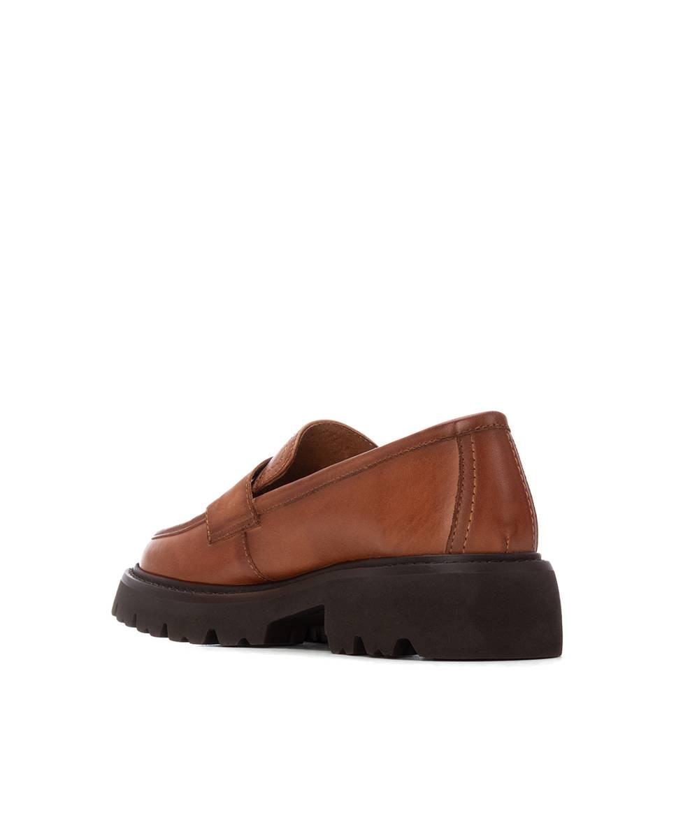 Mocasín de mujer de piel - Carmela - Camel Camel-4