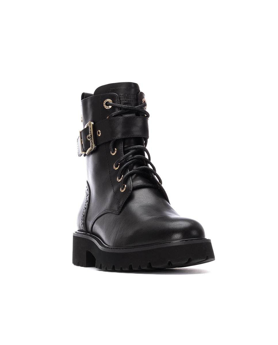 Botín de mujer con cordones de piel - Carmela - Negro Negro-2