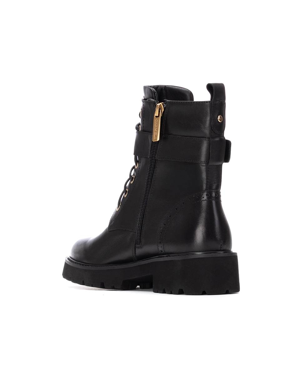 Botín de mujer con cordones de piel - Carmela - Negro Negro-4