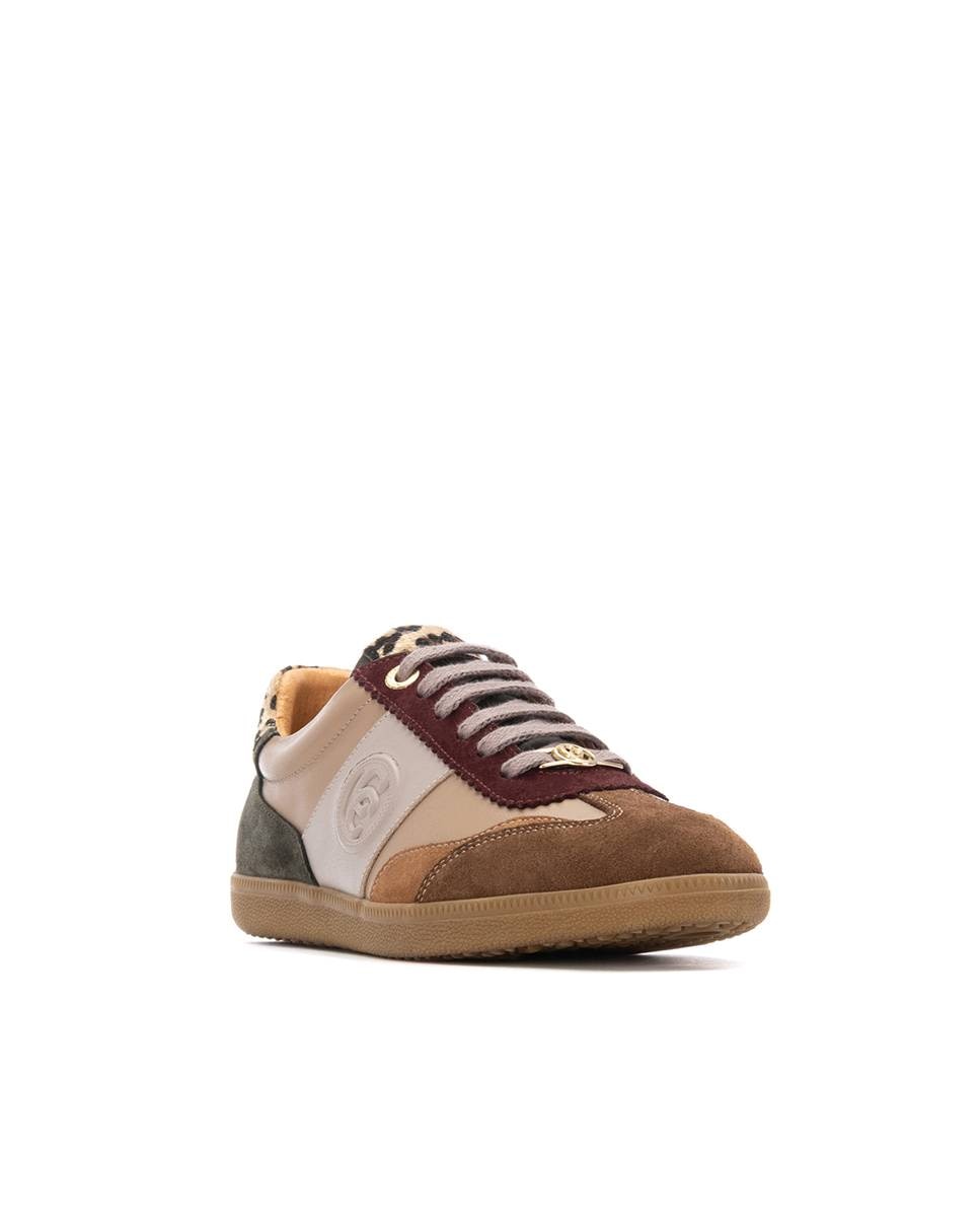 Zapatilla de mujer de piel con cordones - Carmela - Multicolor Multicolor-3