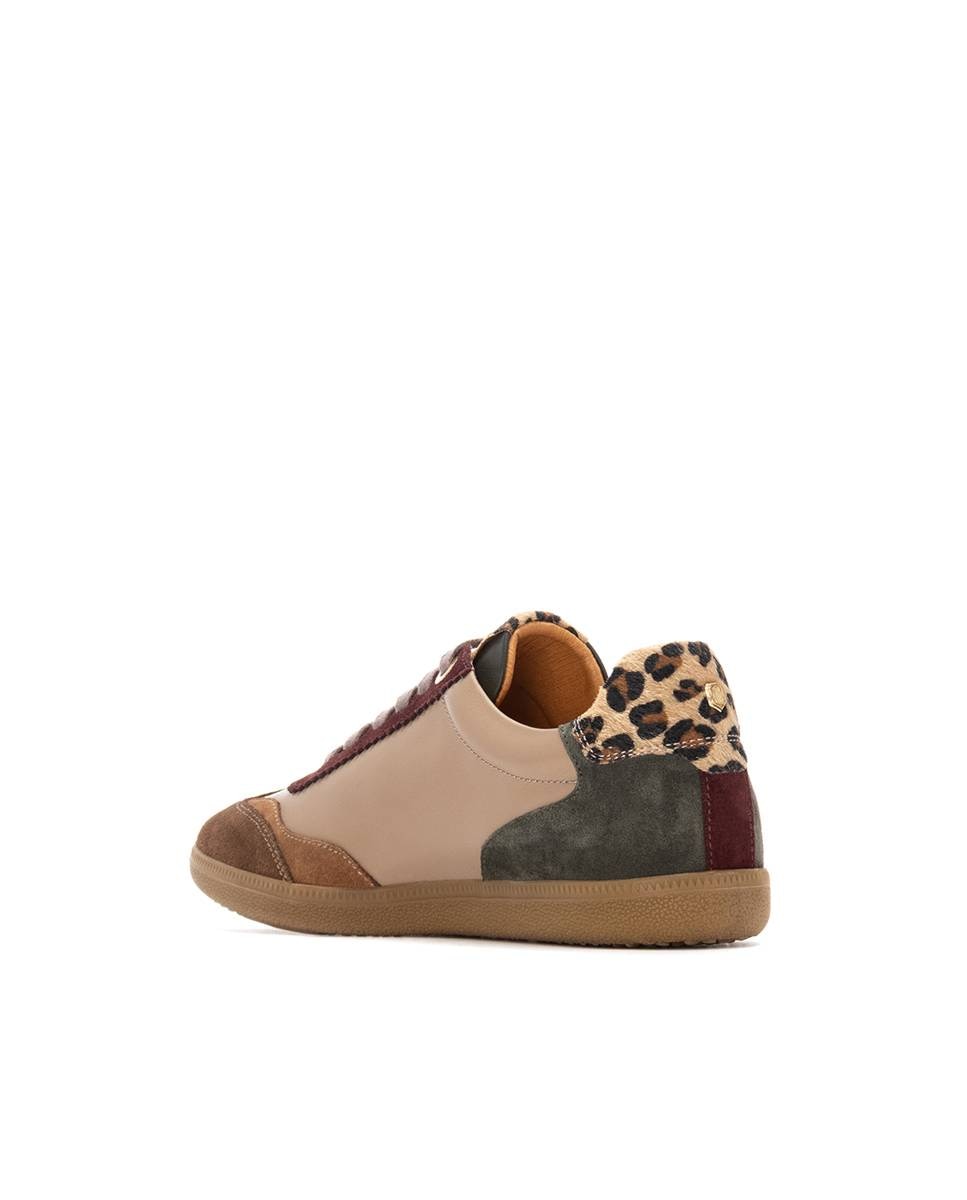 Zapatilla de mujer de piel con cordones - Carmela - Multicolor Multicolor-4
