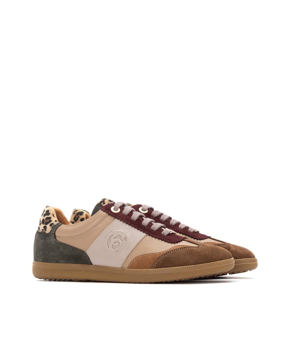 Zapatilla de mujer de piel con cordones - Carmela - Multicolor Multicolor-5
