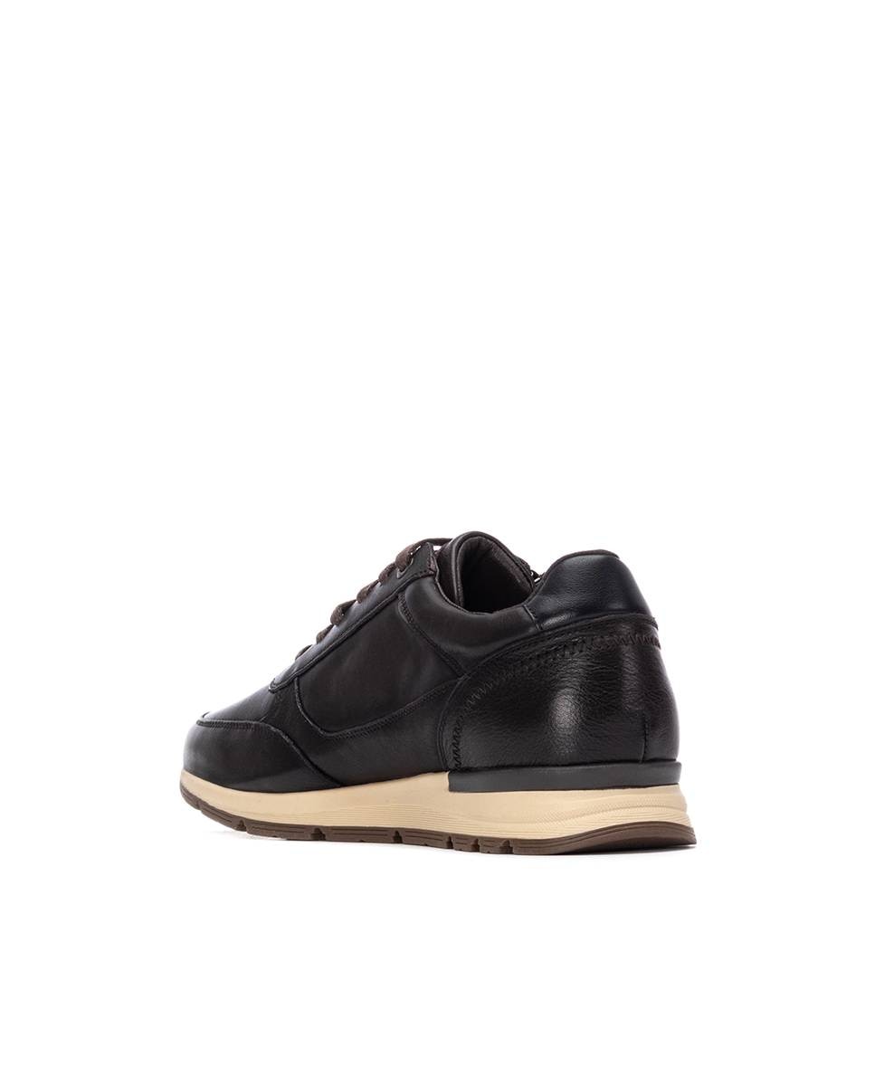 Zapatillas de piel de hombre con cordones y cremallera lateral - Carmela - Marrón oscuro Marrón oscuro-2