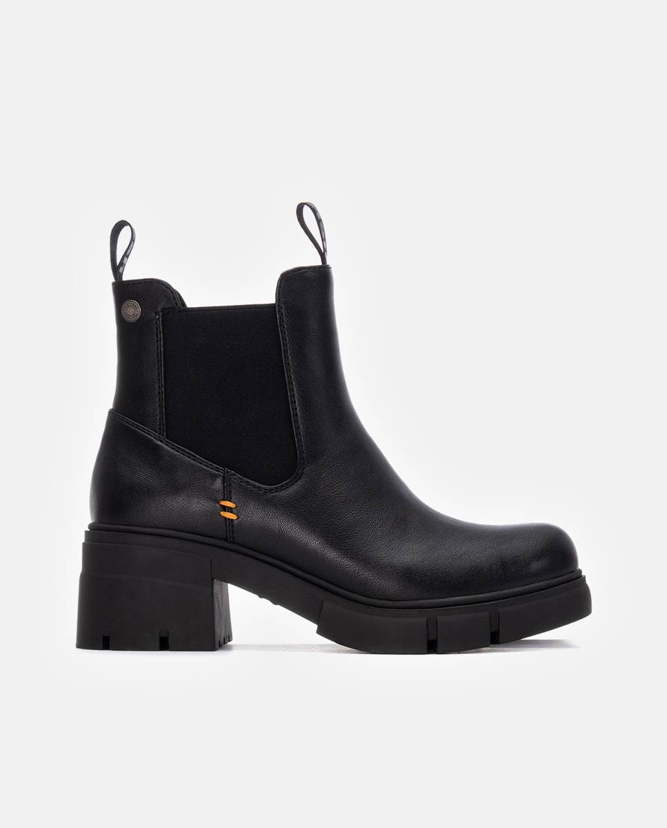Botín de mujer chelsea con tacón ancho - Refresh - Negro Negro-1