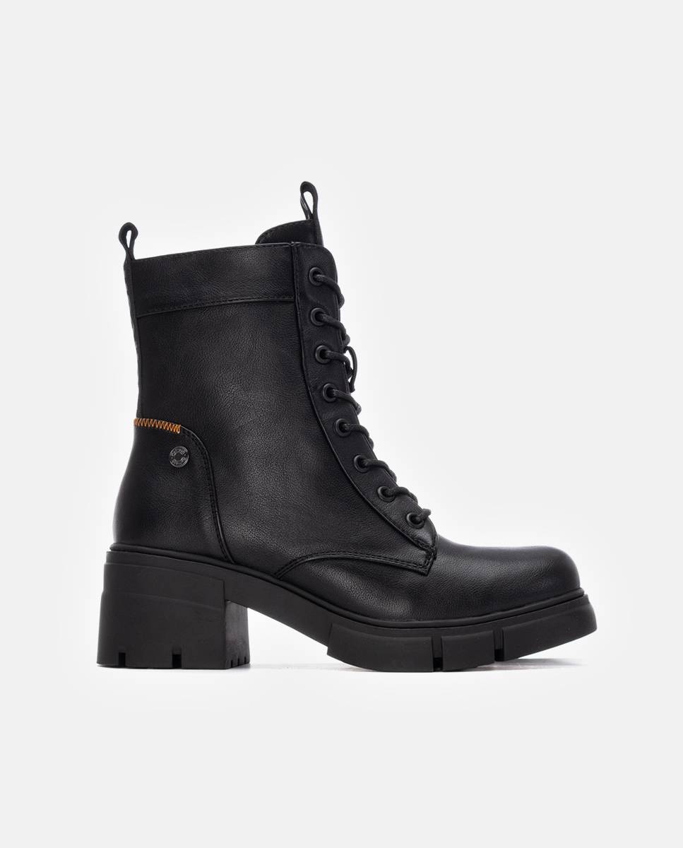 Botín de mujer con cordones - Refresh - Negro Negro-1